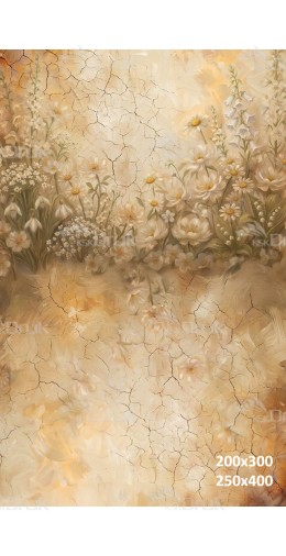 Tło fotograficzne „Kremowe kwiaty vintage w ciepłych beżach” | 4083